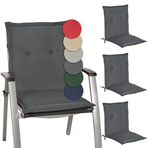 Gartenstuhlauflagen Beautissu 4er Set für Niedriglehner