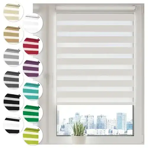Doppelrollo Sonello Klemmfix ohne Bohren 55 cm x 130 cm in Weiß
