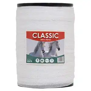 Weidezaunband VOSS.farming 40mm Classic 8 x 0,16 Edelstahl, weiß