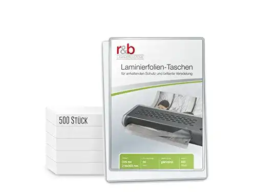 Laminierfolien R&B 500 Stück A4 Heißlaminierfolien 2×80 MIC