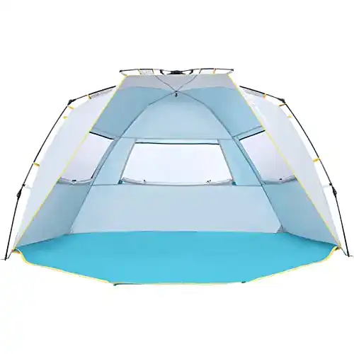 WolfWise Strandmuschel mit UV-Schutz 50+ für Familien