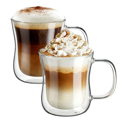 Doppelwandige Latte Macchiato Gläser Set aus Borosilikatglas