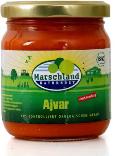 Ajvar Marschland Naturkost Bio mild, 6 Gläser à 200 g