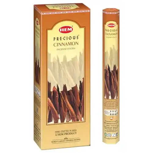 Hem Räucherstäbchen in sechseckiger Verpackung, Zimt, 6 Packungen à 20 Stäbchen