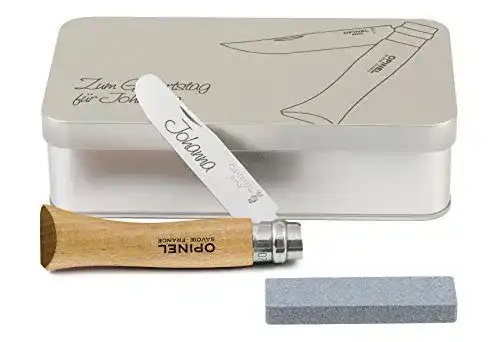Opinel Kinder-Taschenmesser aus Buchenholz mit Gravur