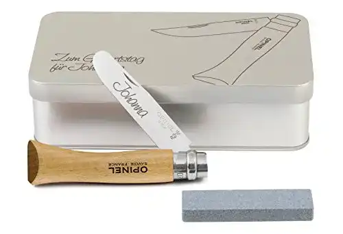Opinel Kinder-Taschenmesser aus Buchenholz mit Gravur