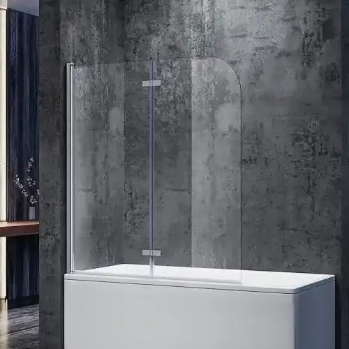 Badewannenaufsatz SONNI Duschwand 120 x 140 cm (BxH)