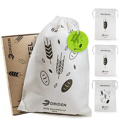 Brotbeutel Driden XL 3er Set aus 100% Baumwolle