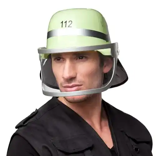 Feuerwehrhelm Boland 01379 aus Kunststoff mit Visier und Nackenschutz