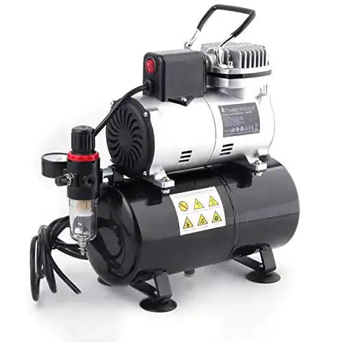 Airbrush Kompressor Timbertech ABPST08 mit Kühlfunktion und Druckregler