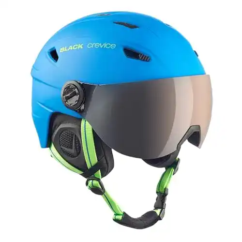 Black Crevice Skihelm Silvretta für Erwachsene mit Visier