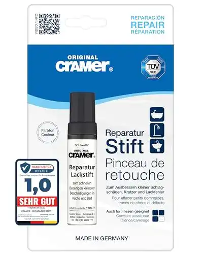 Emaille Reparatur Set Cramer Lackstift schwarz für dunkle Oberflächen
