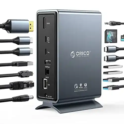 ORICO Thunderbolt 3 Dock 15-in-1 mit vielseitigen Anschlussmöglichkeiten