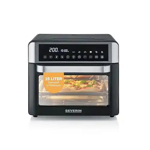 Severin 2-in-1 Minibackofen und Heißluftfritteuse mit 25 L und Zubehör