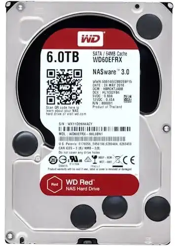 NAS-Festplatte 6TB Western Digital WD60EFRX 3,5 Zoll SATA HDD
