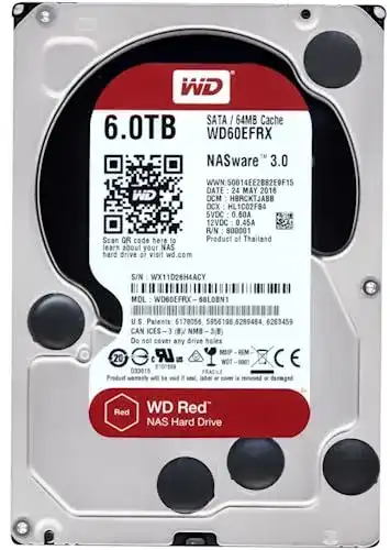 NAS-Festplatte 6TB Western Digital WD60EFRX 3,5 Zoll SATA HDD