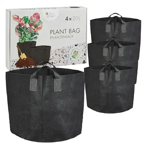 Pflanzsack Set von OwnGrown 4×20 Liter für Balkon- und Kübelpflanzen
