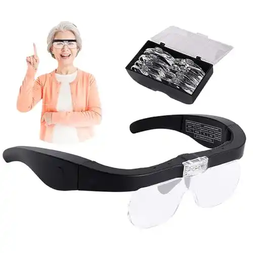 Lupenbrille DXIA mit 2 LED Licht und Kopfband
