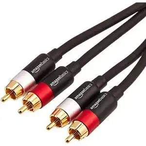 Cinch-Kabel Amazon Basics 2 RCA Stecker Audiokabel PBH-20217 2,4 m schwarz