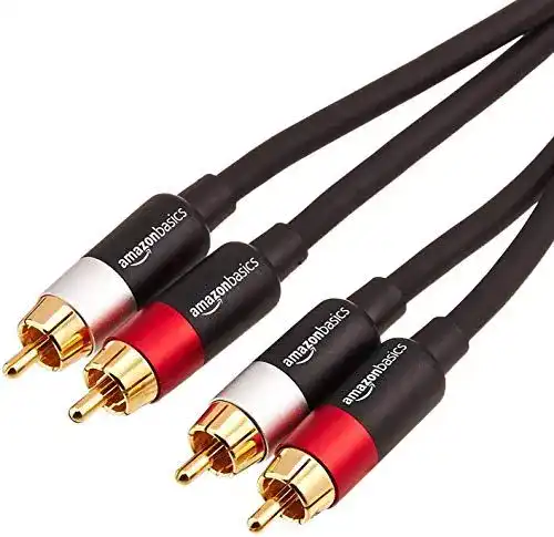 Cinch-Kabel Amazon Basics 2 RCA Stecker Audiokabel PBH-20217 2,4 m schwarz