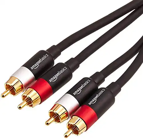 Cinch-Kabel Amazon Basics 2 RCA Stecker Audiokabel PBH-20217 2,4 m schwarz