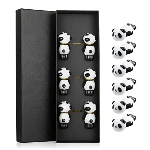 Hashioki Hopewey 6 Stück Keramik Panda Essstäbchen Ablagen