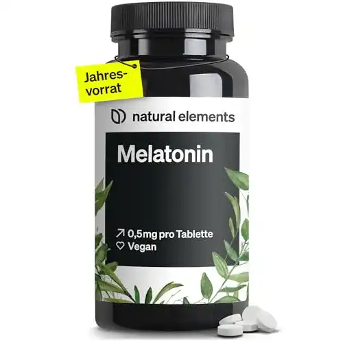 Melatonin Tabletten von Natural Elements 365 Tabletten mit 0,5 mg pro Tablette
