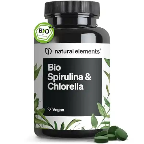 Bio Spirulina und Chlorella Tabletten 500 Stück Rein und Natürlich