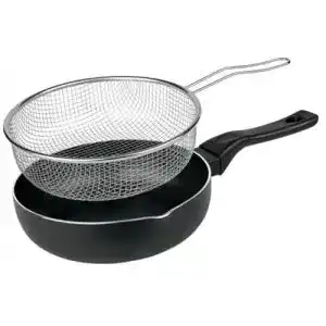 Frittiertopf Space Home LS Kitchen – Frittier-Bratpfanne mit Frittierkorb