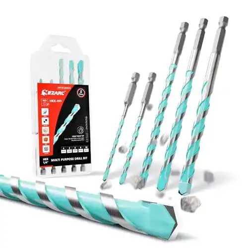 EZARC Universalbohrer Set 5-teilig Hartmetall-Sechskantbohrer