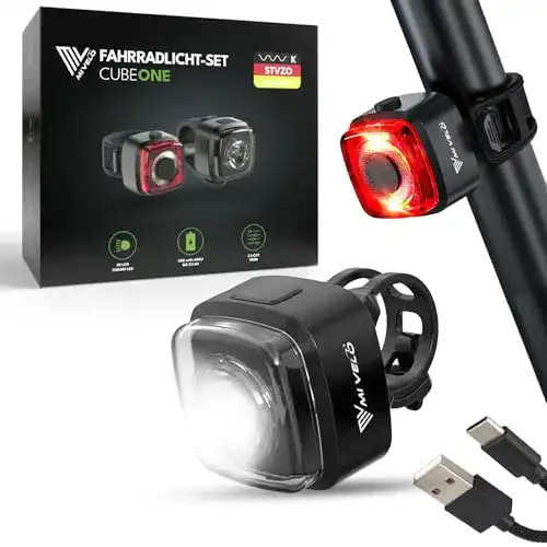 Fahrradlampe MiveLo Cube ONE Set mit StVZO-Zulassung