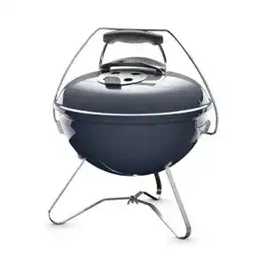 Weber Smokey Joe Premium Mini-Kugelgrill in Schieferblau, Tragbar, 37 cm Grillfläche