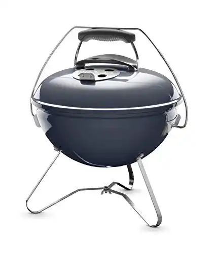 Weber Smokey Joe Premium Mini-Kugelgrill in Schieferblau, Tragbar, 37 cm Grillfläche