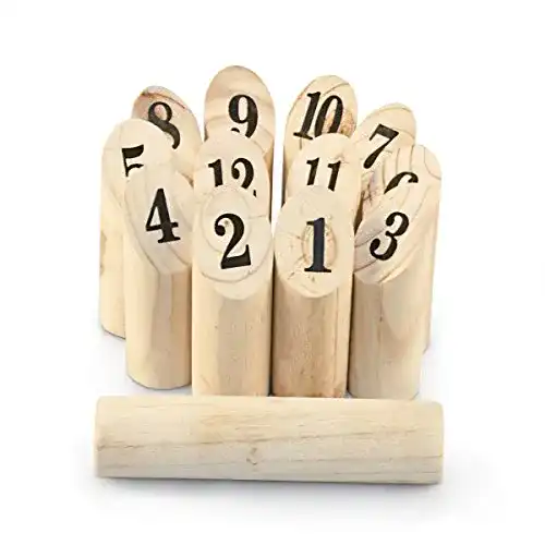 Mölkky Wurfspiel aus Holz für 3 bis 6 Personen