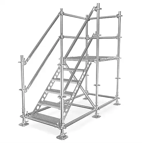 Bautreppe Scafom-Rux mit Geländer und Bausatz für den Außenbereich