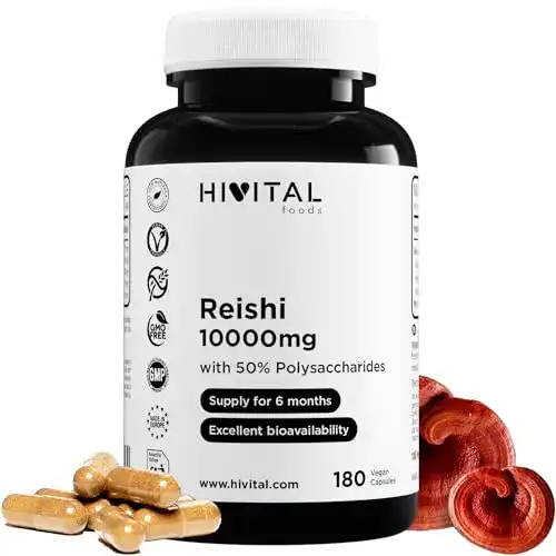 Reishi Kapseln Hivital Foods 10000 mg – 180 vegane Kapseln