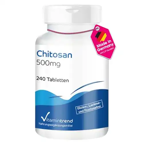 Chitosan 500mg Nahrungsergänzung von Vitamintrend, 240 Tabletten