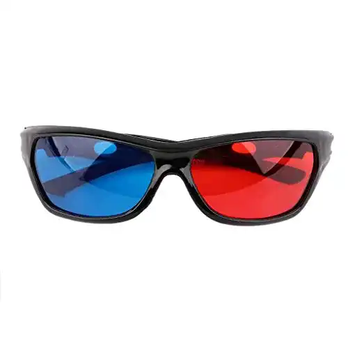 Anaglyphenbrille Morza mit schwarzem Rahmen in Rot und Blau