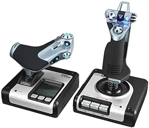 Joystick Logitech G Saitek X52 Flight Control System mit Schubregler