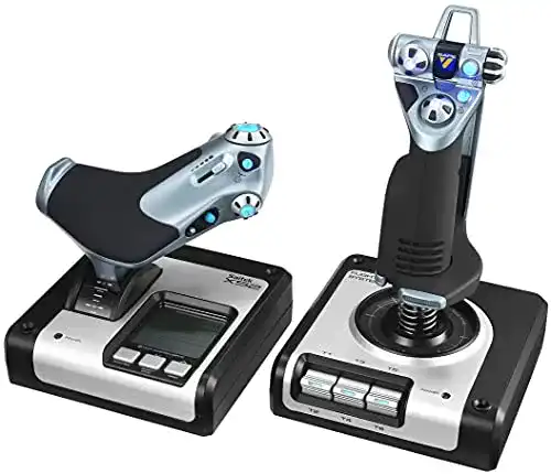Joystick Logitech G Saitek X52 Flight Control System mit Schubregler