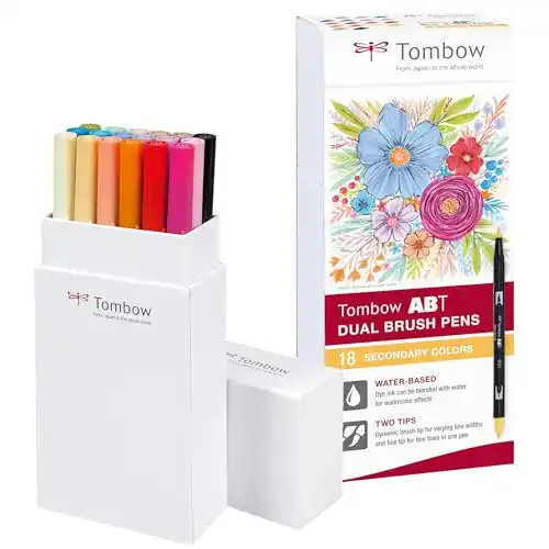 Tombow ABT-18P-2 Pinselstifte Set mit Dual Brush und 18 Farben