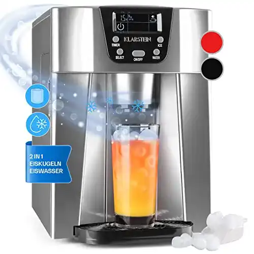 Klarstein Eiswürfelmaschine Klein mit 2 Litern und 12 kg Eisproduktion pro Tag