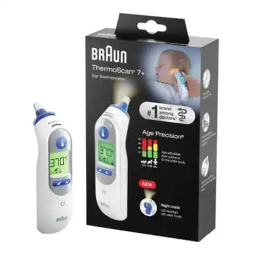 Braun ThermoScan 7+ IRT6525WE Infrarot Fieberthermometer mit Meßspitze