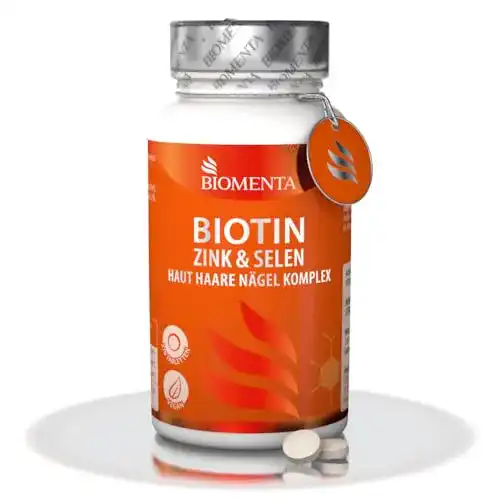 Biotin mit Zink und Selen von BIOMENTA, 365 hochdosierte Tabletten
