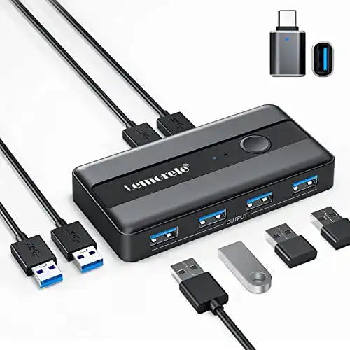 USB Switch Lemorele 3.0 für 2 PCs mit 4 Ports