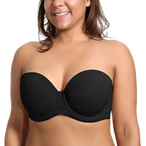 Trägerloser BH Delimira für Damen – Bügel-BH mit geformten Cups in Schwarz