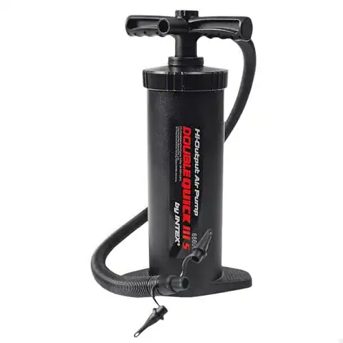 Doppelhub-Luftpumpe Intex Double Quick 3 S Handpumpe mit 3 Düsenaufsätzen