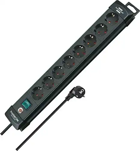 Brennenstuhl Premium-Line Steckdosenleiste 8-fach mit Schalter und 3m Kabel