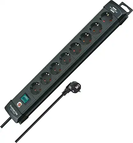 Brennenstuhl Premium-Line Steckdosenleiste 8-fach mit Schalter und 3m Kabel