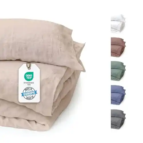 Leinenbettwäsche Blue Moon Stone-Washed für Komfort und Stil